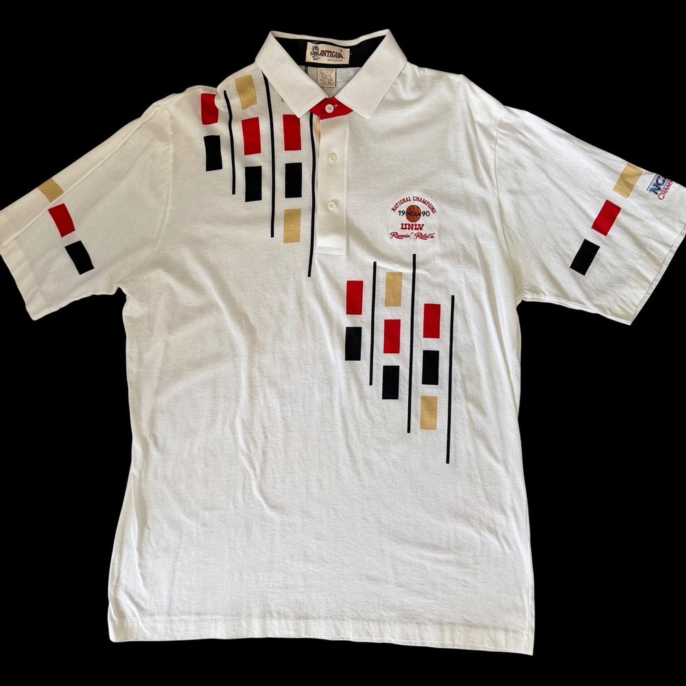 Vtg 1990 UNLV Runnin Rebels NCAA National Champions Antigua Polo Shirt XL Retro